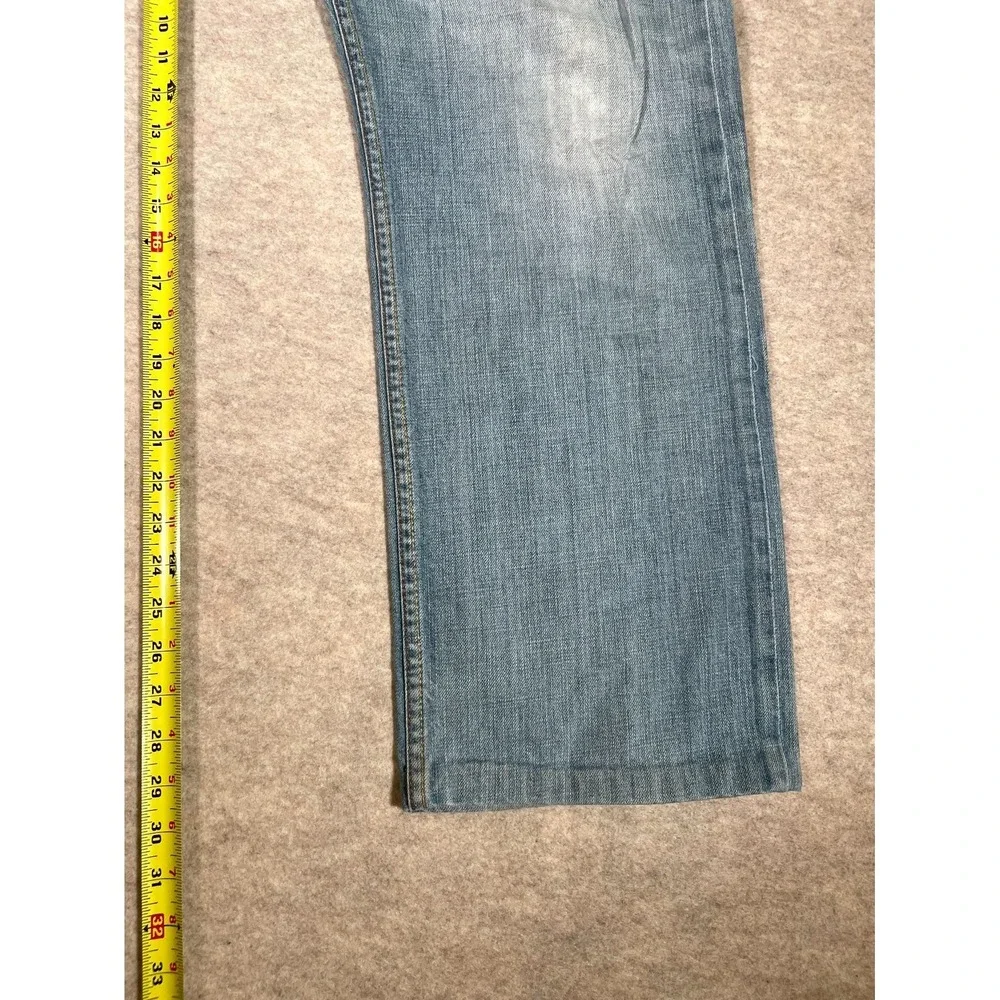 Levis 505 Regular Fit Jeans Mens 36x30 Blue‎ Whiskered Denim Straight Leg Cotton